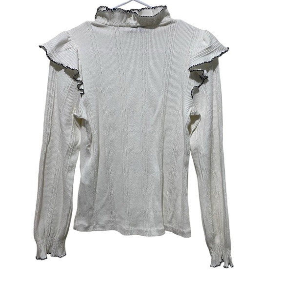 Sandro Cotton Rich Ruffled Top Women’s Size Small - Picture 4 of 7